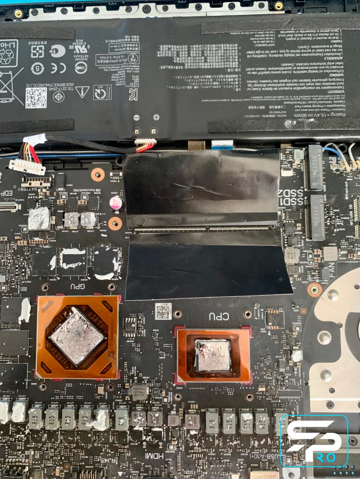 ASUS ROG греется до 100°C — замена жидкого металла | Ремонт перегрева