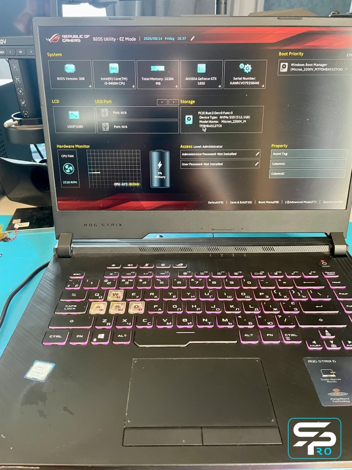 ASUS ROG Strix G513 Замена BGA CPU GPU PCH