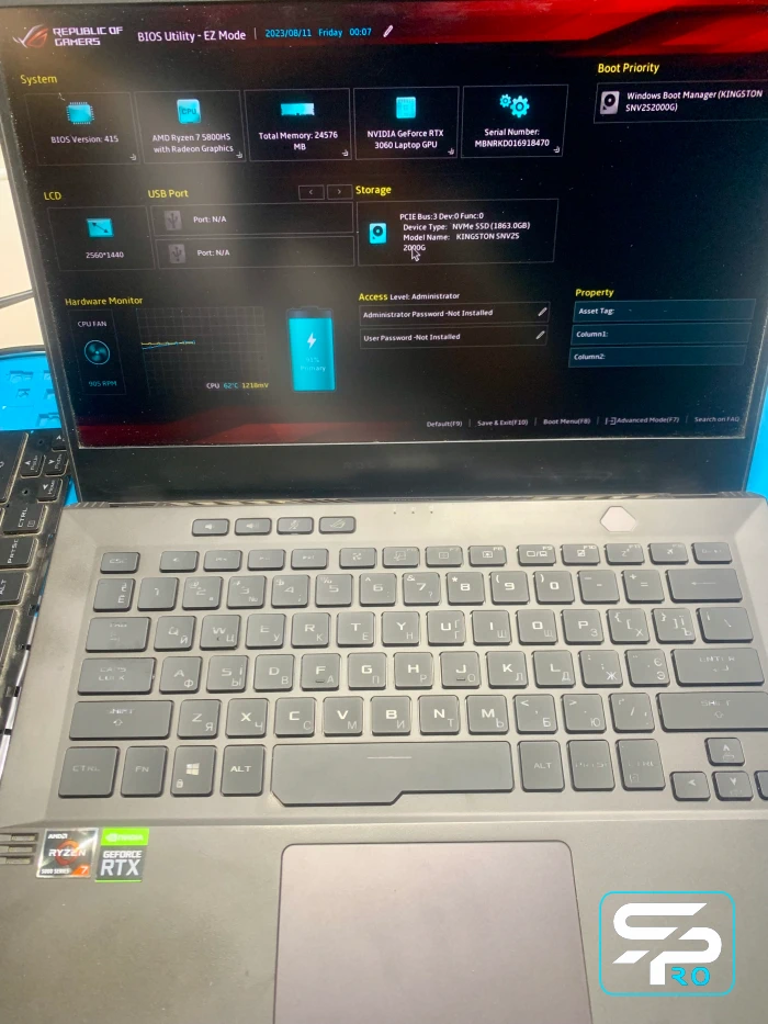 ASUS ROG Flow X13, Z13, X16 ремонт
